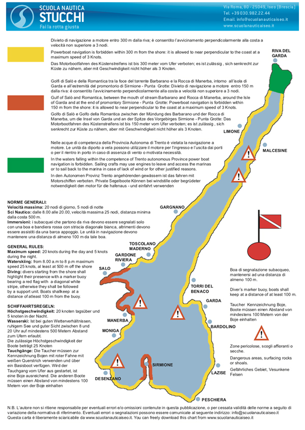 Scuola Nautica Stucchi - Cartina Lago di Garda